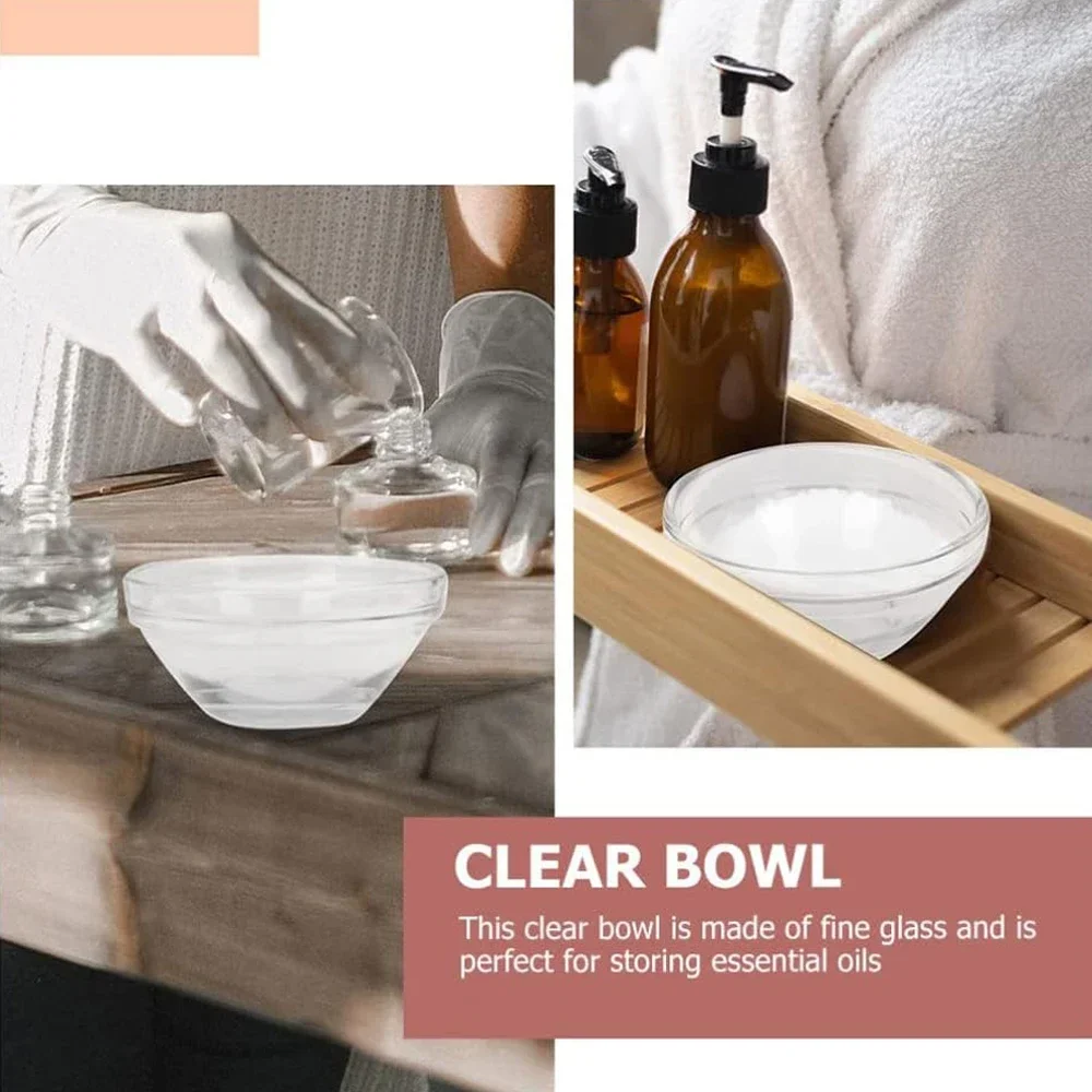 5/3 Uds. Cuenco mezclador de belleza facial, cuencos agitar DIY para máscara, vidrio transparente, salón cosmético, Spa, maquillaje, herramienta de belleza para el cuidado de la piel, nuevo