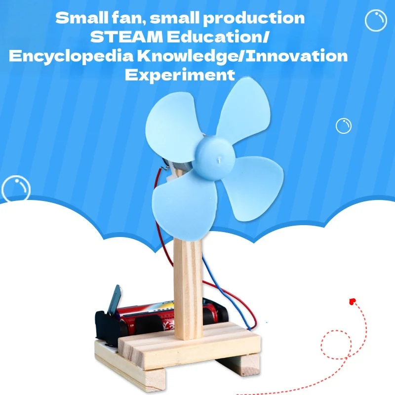 Technologie de bricolage, petit fabricant d'invention, expérience physique, petit ventilateur électrique, assemblage de matériel fait à la main, Puzzle, jouet cadeau