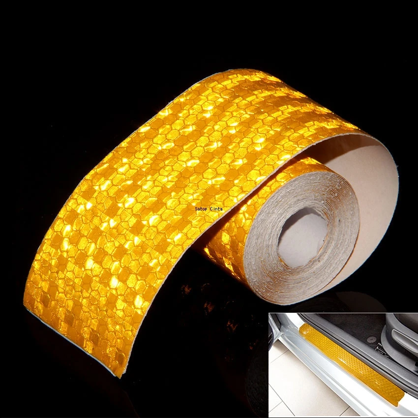 Reflective Safety Tapes 2inch*10FT Yellow High Viscosity Waterproof Reflectors Self-adhesive Stickers For Trucks Trailers Bikes
