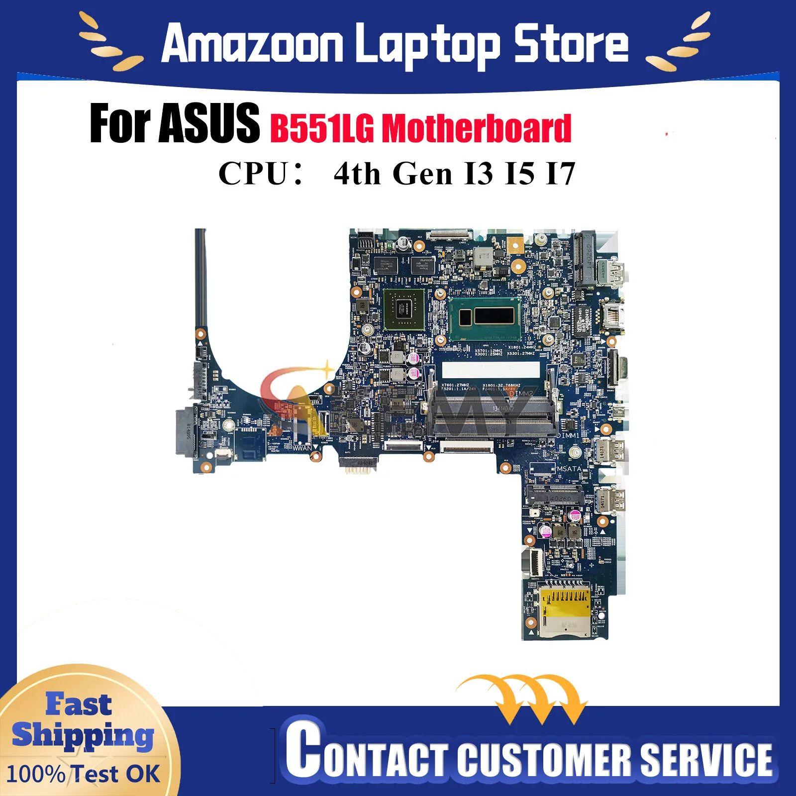 

B551LG Материнская плата для ноутбука ASUS ExpertBook B551L B551LG Материнская плата для ноутбука с процессором I3 I5 I7 100% тестирование ОК быстрая доставка stk