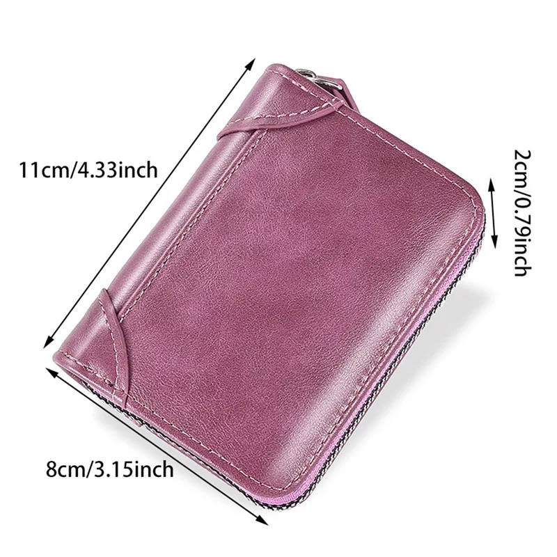 PU Leather Men Women Card Holder Small Zipper Wallet Solid Coin Purse Unisex Accordion Design Rfid ID Business Credit Card Bags