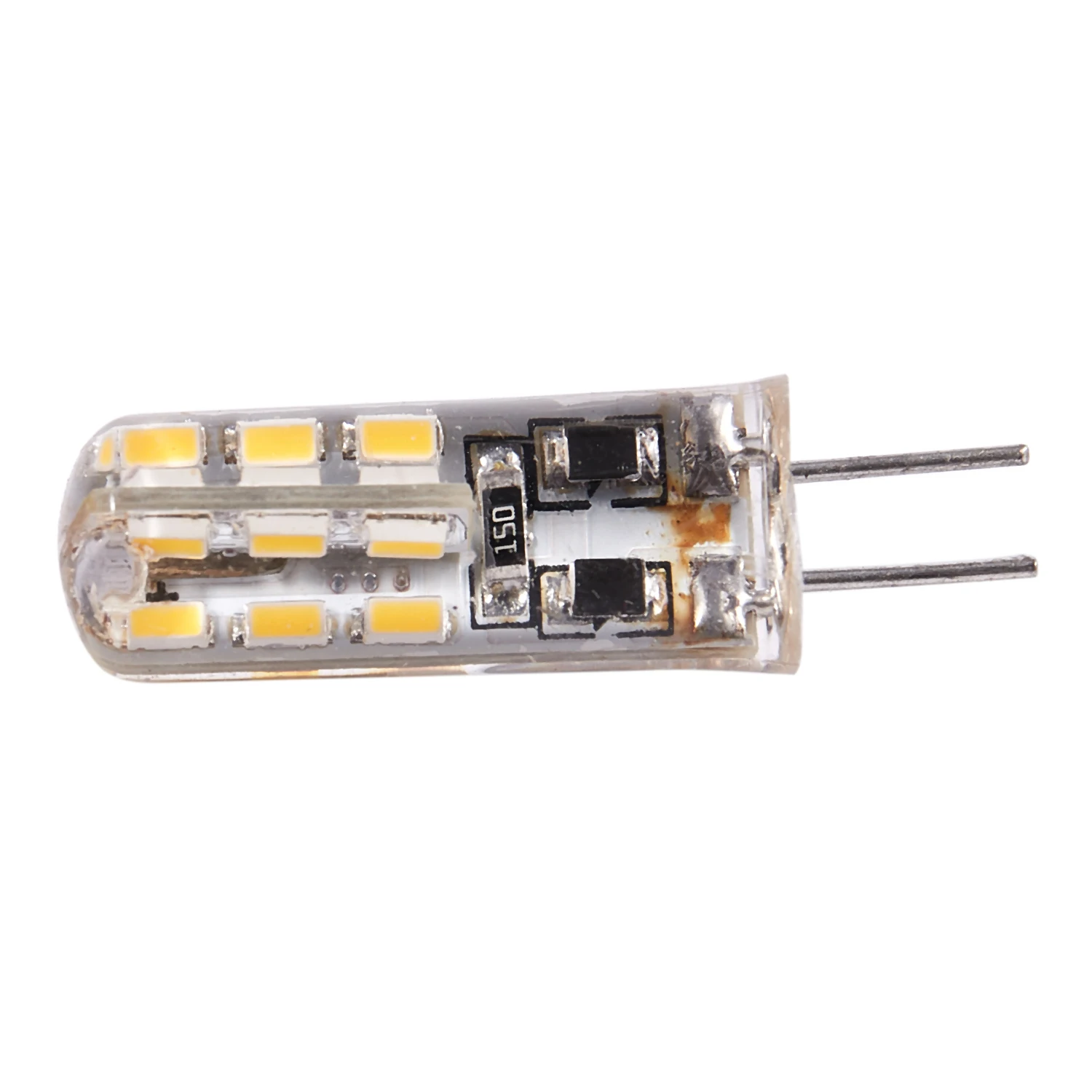 Bombilla de foco LED G4, 1,5 W, 24 SMD 3014, blanco cálido, 12V DC