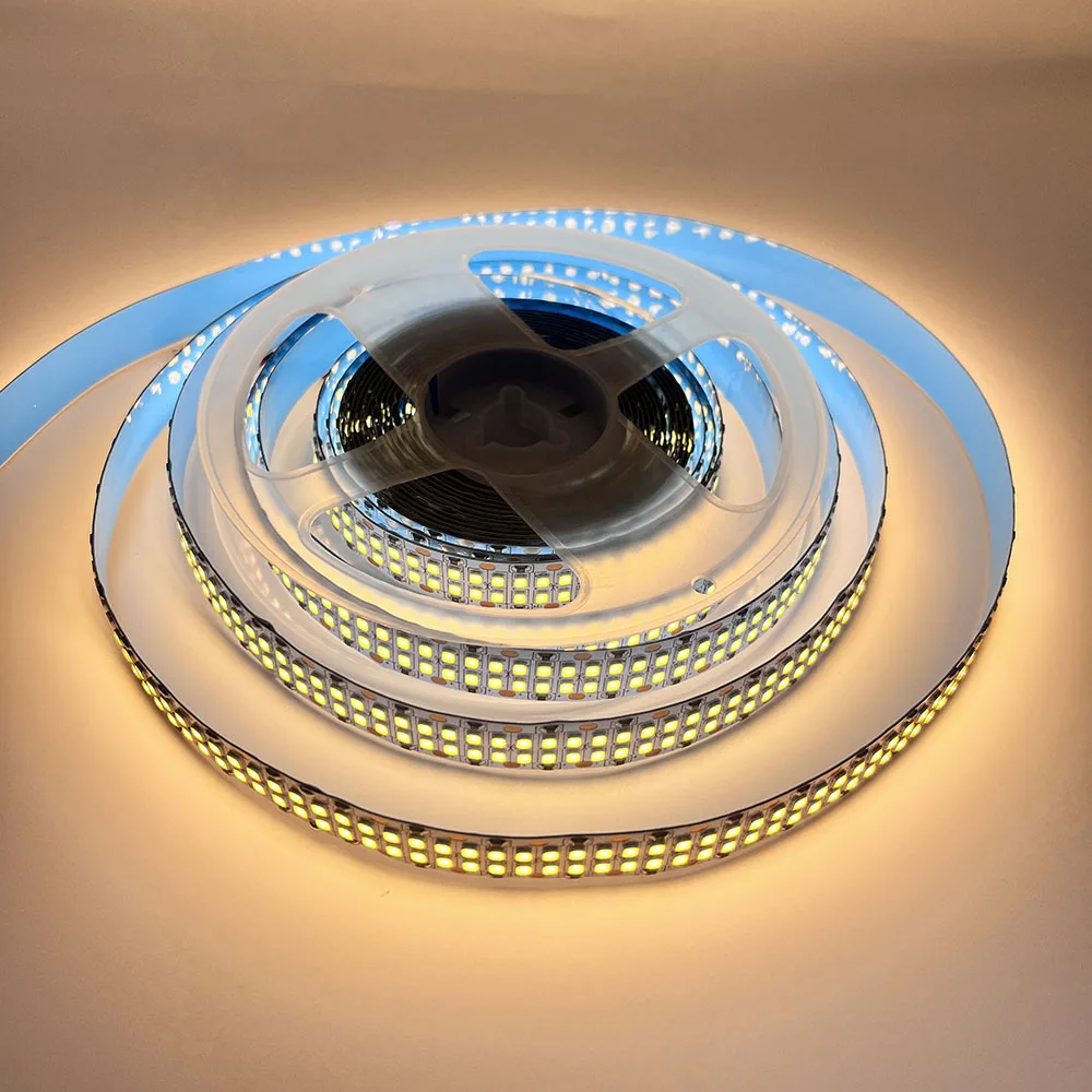 5 متر صف مزدوج Led قطاع مصلحة الارصاد الجوية 2835 شريط ليد ضوء 12 فولت 24 فولت 240 المصابيح 480 المصابيح الدافئة الأبيض 4000 كيلو حبل مرن شريط 2400 المصابيح