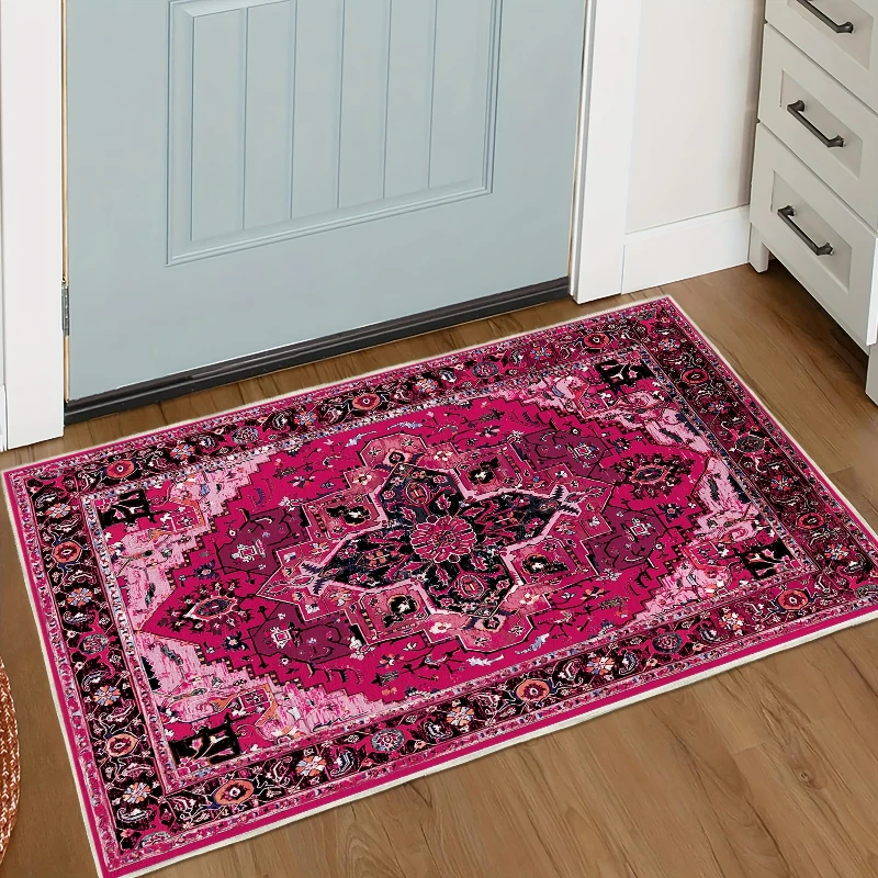 Exotic Style Colorful Floral Pattern Carpet Print Modern Stylish Room Floor Rug Polyester Non-Slip doormat Bedroom Entryway