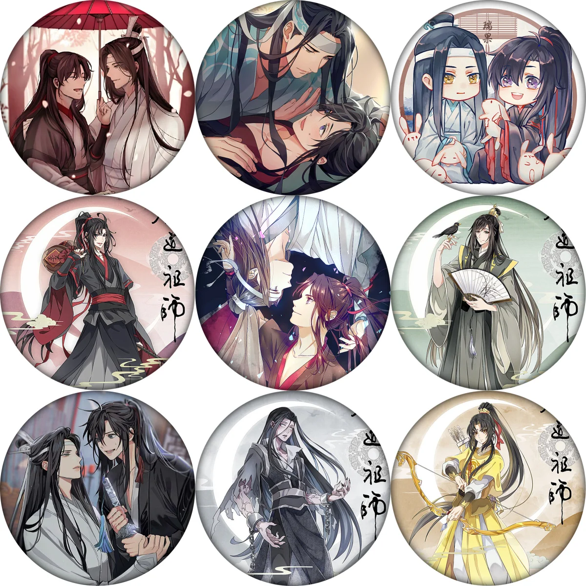 

58MM Mo Dao Zu Shi Cosplay Badge Anime Brooch Pin Accessories For Clothes Backpack Decoration gift