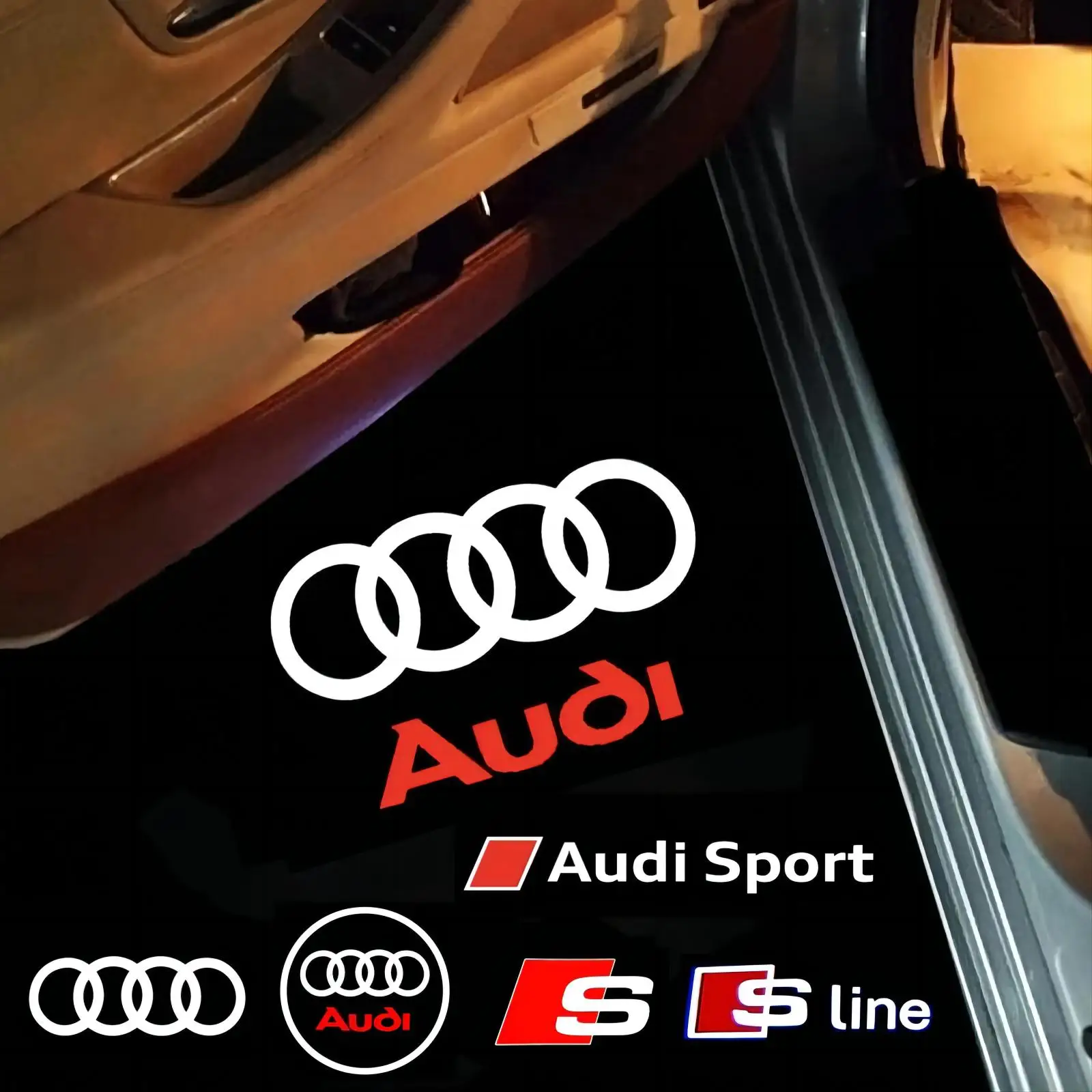 Car Door Light Led logo Courtesy Projector Lamp For Audi Sport Sline A3 A4 A5 A6 A7 A8 SQ5 Q3 Q5 Q7 Q8 RS S3 S4 S5 S6 S7 S8 TT