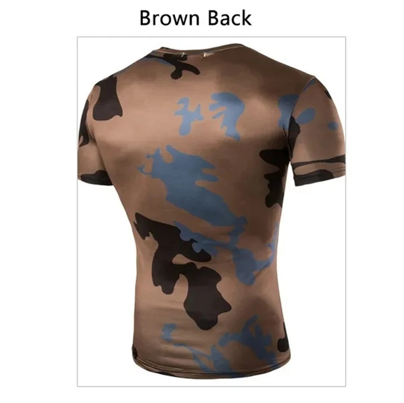 Camouflage Shirt Short-sleeved Riding Suit Quick-drying Military Tactics T-shirt Men\'s Compression T Shirts Fitness Summer Tops