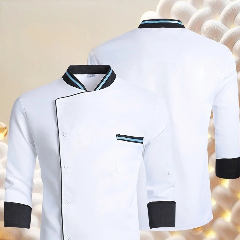 新しいシェフジャケットシャツ男性女性コック服キッチンシェフ制服エプロンホテルコスチュームレストランウェイター長袖作業服