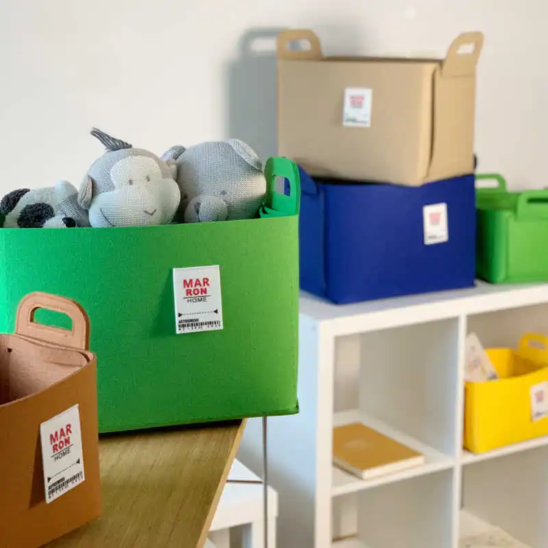 Felt Washing Folding Portable Storage Basket, Dormitory Clothes Desktop Storage Box, Office Snacks File Storage Basket