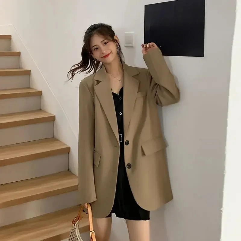 Frauen Mantel Blazer Solide Oberbekleidung Langarm Hohe Qualität Koreanischen Stil Outdoor-Mode Weibliche Graben Mäntel und Jacken