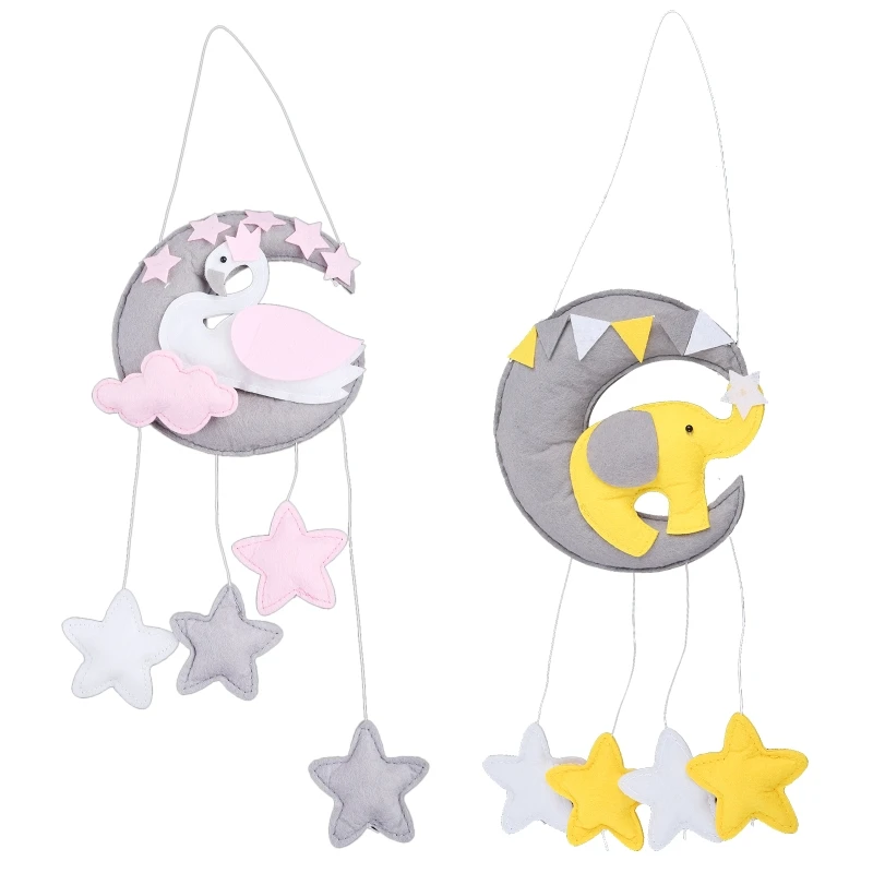 Baby Crib Non-woven Moon Wind Kids Room Ceiling Mobile Hanging Decorations Shower Gift