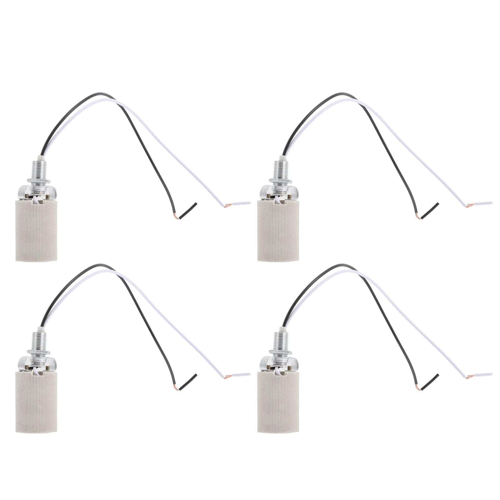

4Pcs E14 Thread Lamp Holder Metal Screw Socket Compatible with Decorative Bulbs for DIY Lighting E14 Thread Lamp Holder
