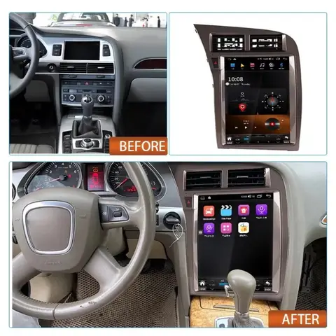 아우디 A6L 2005-2011용 안드로이드 13 카 GPS 네비게이션 멀티미디어 플레이어 라디오 스테레오 세로형 화면 멀티미디어 자동차용