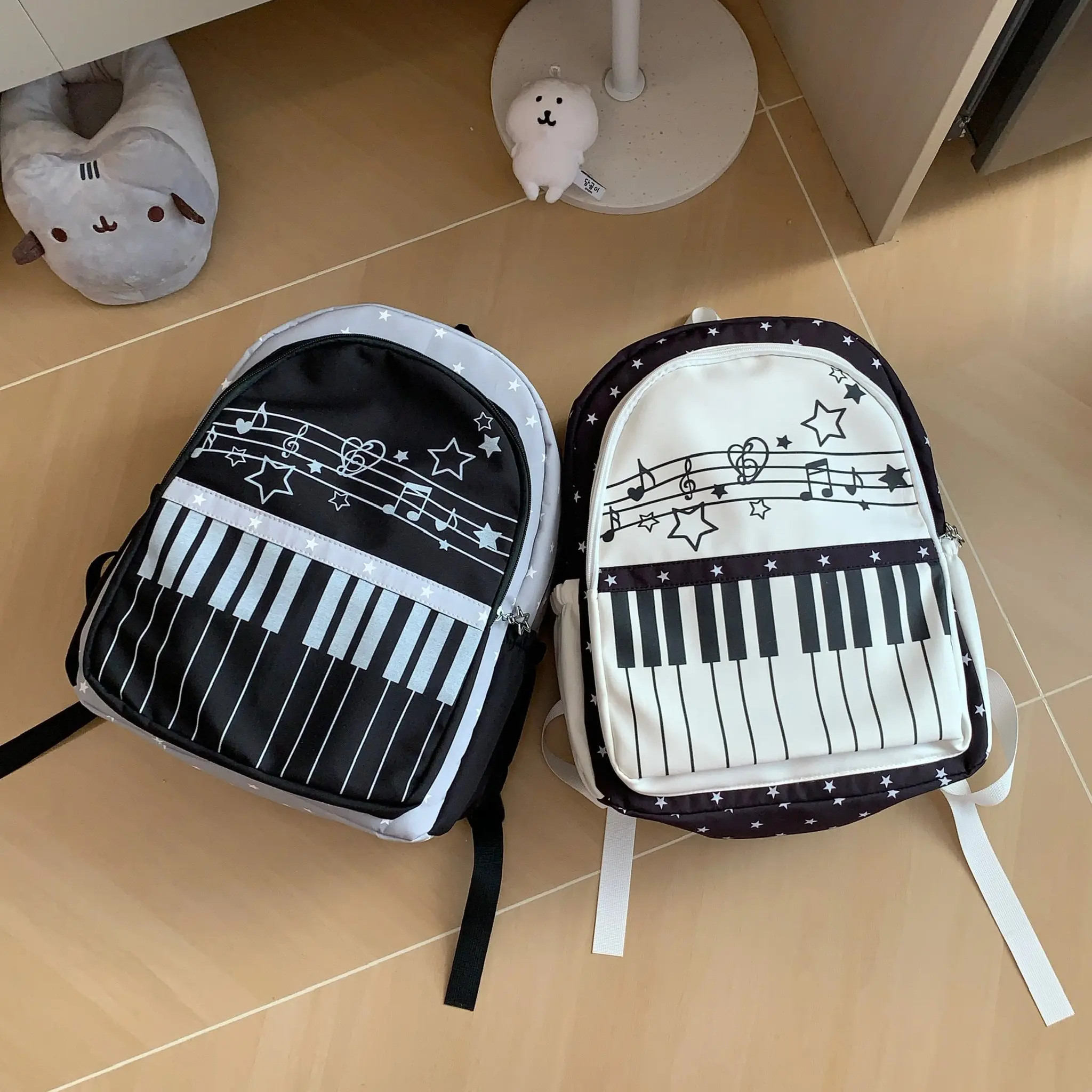Japanese Original Subculture Y2k Kawaii Piano Printing Backpack Girl 2026 New Student Kawaii College Style School Bag for Women