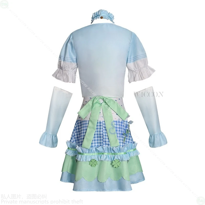 Yoisaki Kanade تأثيري لعبة مشروع Sekai أنيمي زي أزرق أخضر أنماط مثالية فستان البرسيم نمط Kawaii لوليتا هالوين #6