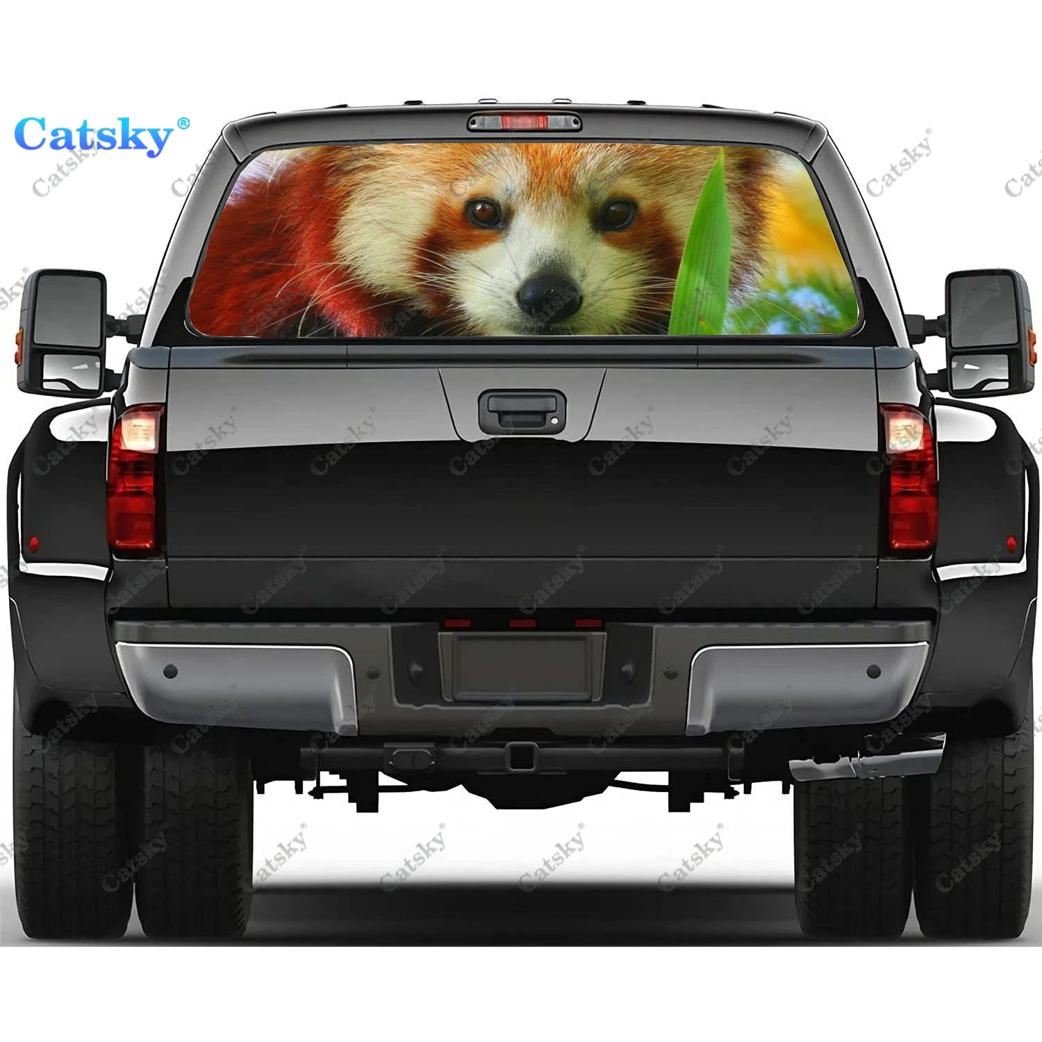 cute red panda Window Car Decal Sticker Graphic Decorative Accessories Truck Sticker Perforated Vinyl Universal Sticker