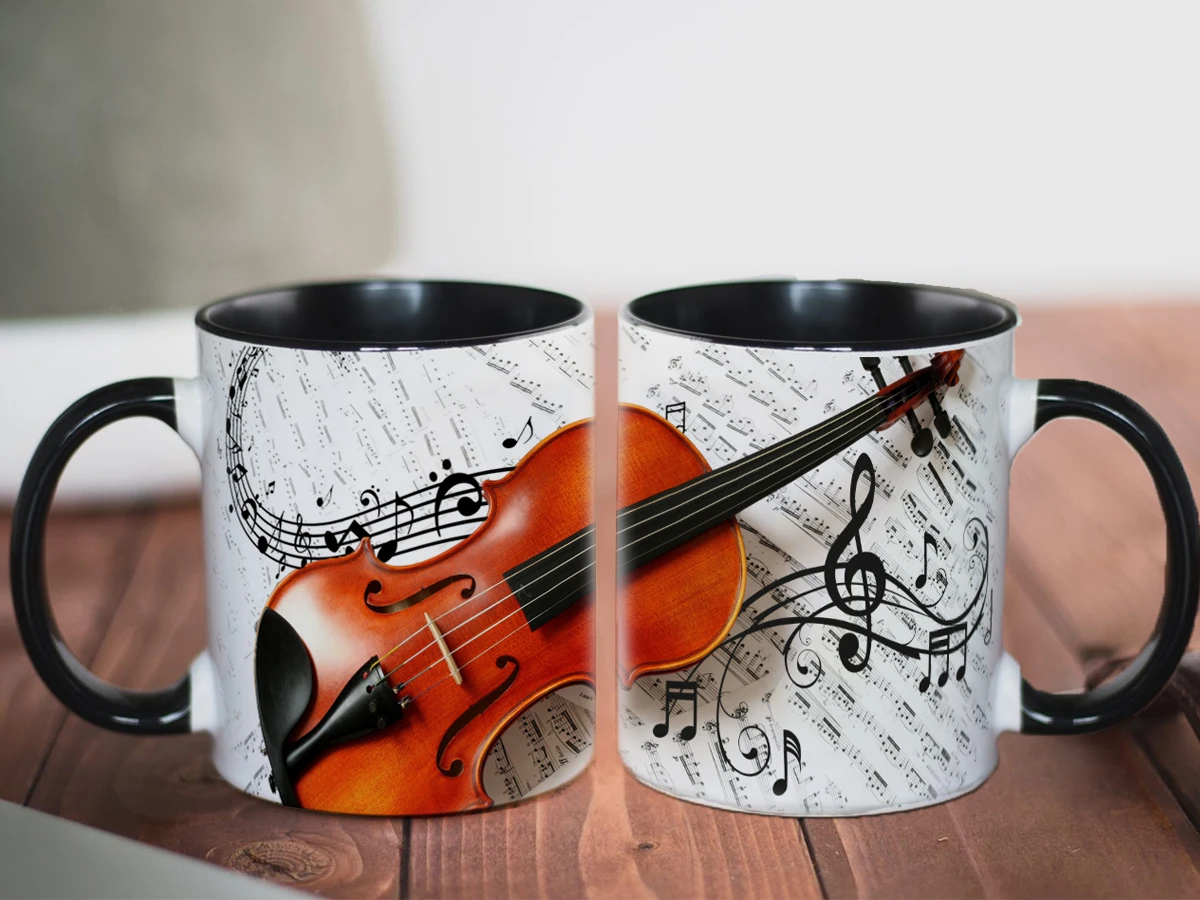 The Violin Piano Guitar Mug 11oz Ceramic Coffee Mugs Travel Tea