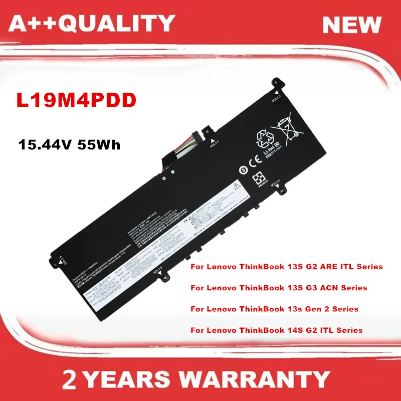 

L19M4PDD Laptop Battery For Lenovo ThinkBook 13S G2 ARE ITL G3 ACN Gen 2 14S G2 ITL L19C4PDD L19D4PDD 5B10Z37621 5B10Z37617