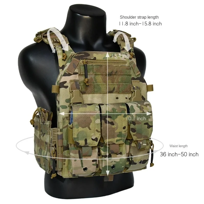 Tactical Vest with Triple Magazine Pouch, 1000D Nylon, Quick Release Vest, CS Outdoor Equipment Supplies