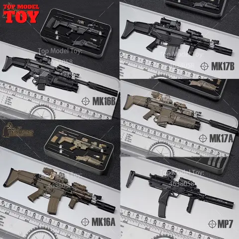 mini times toys Gun Model 1/6 Scale MK16 MK17 MP7 HK416 Figure Weapons Accessories Model For 12" Army Solider Action Figure Body