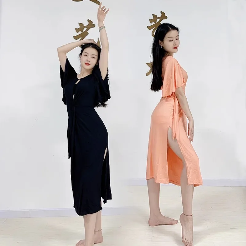 Customized Belly Dance Costumes Apparel 2025 New Modal Twisted Dress with Latin Fusion and Eastern Dance in Front and Back