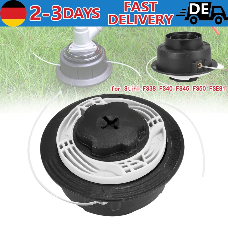 1 Stück Rasentrimmerkopf für C6-2 Automatischer Trimmerkopf für Stihl FS38 FS40 FS45 FS50 FSE81 Rasenmäher-Zubehör Autocut C6-2 Schneidkopf Unkrautentferner Ersatzteil Rasenmäher-Zubehör