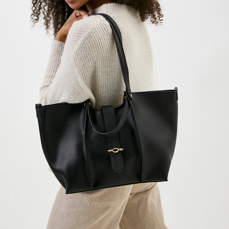 

Women Handbags Luxury Fashion Highend Tote Bag Elegant Versatile Black Large Capacity Commuting Simple High Quality Shoulder Bag