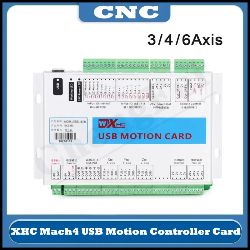 CNC xhc MACH4 USB breakout board 3 4 6 Axis USB motion control card 2000kHz support Windows7/10 for CNC enrgaver lathe machine