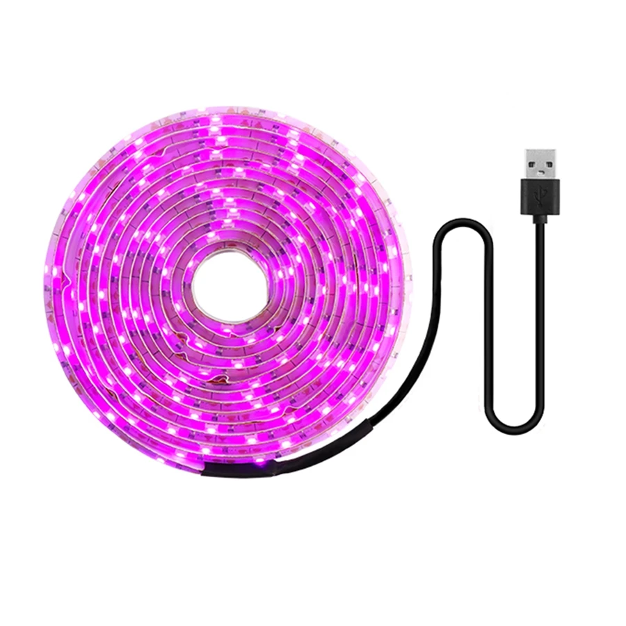 LED Grow Light Full Spectrum 5V USB Grow Light Strip 2835 LED Phyto Lamps for Plants Greenhouse Hydroponic Growing 300cm