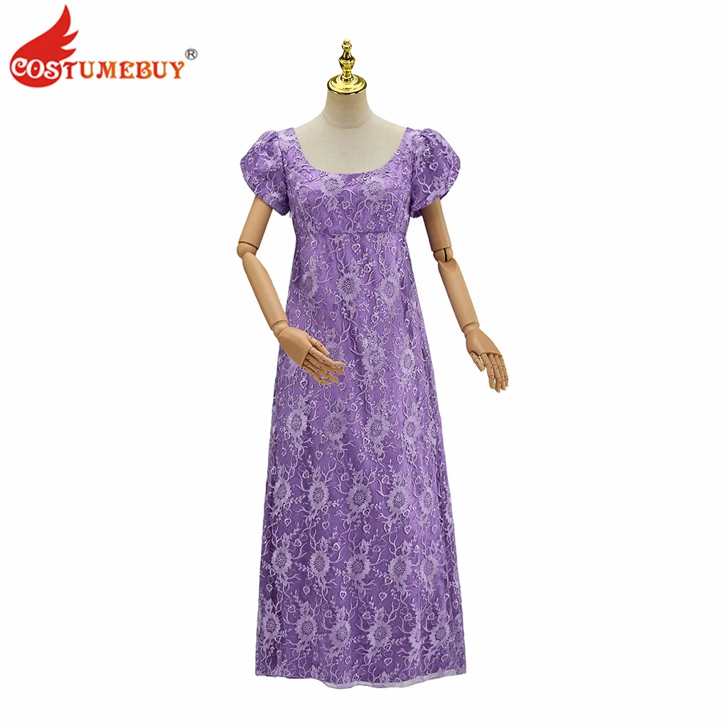 

Kate Cosplay Costume Kate Sharma Purple Gorgeous Dress Women High Waist Jane Austin Regency Gown