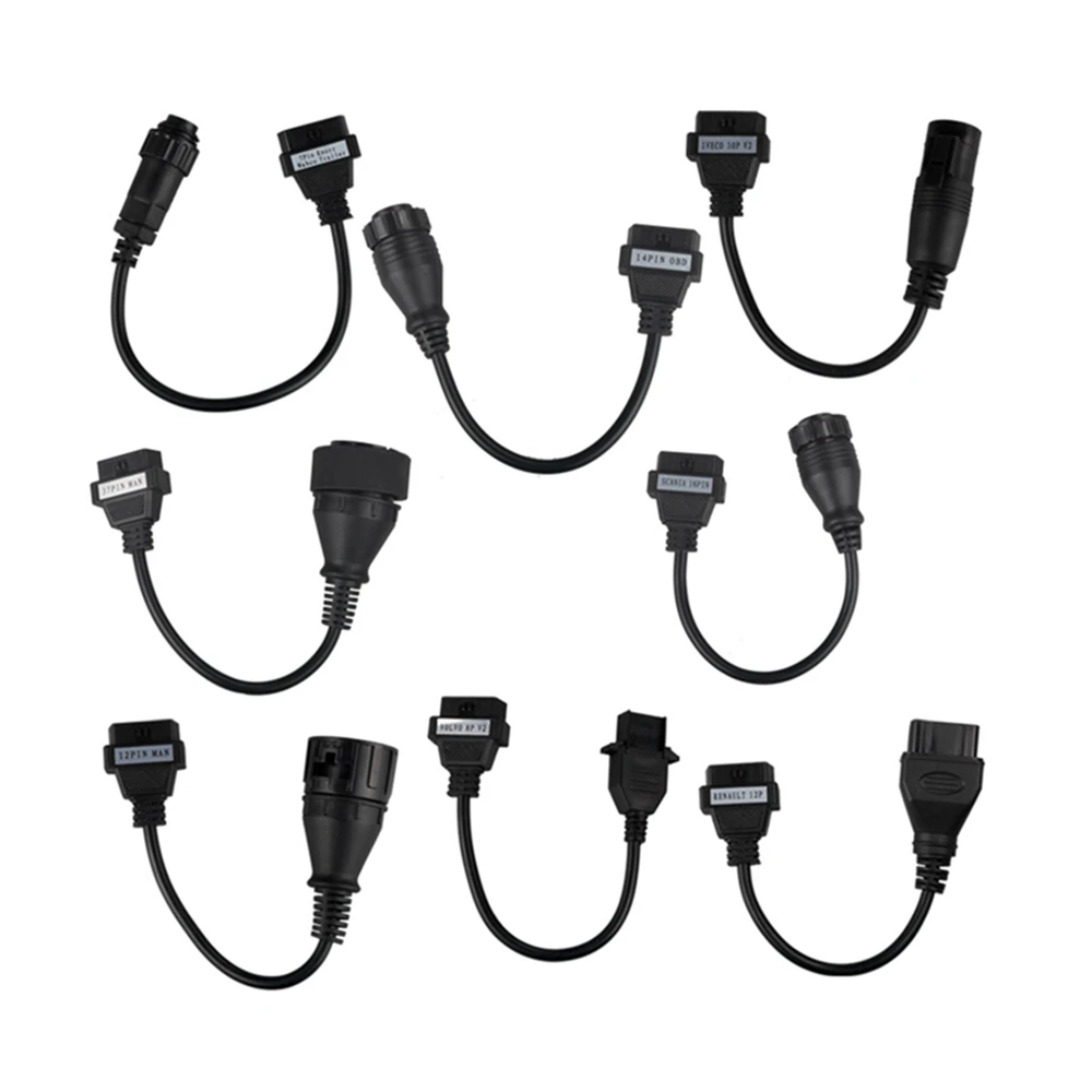 

8Pcs Full Sets TCS CDP Multidiag PRO Car Truck OBD Converter Cables OBD2 Diagnostic Interface Connector Extension Cable