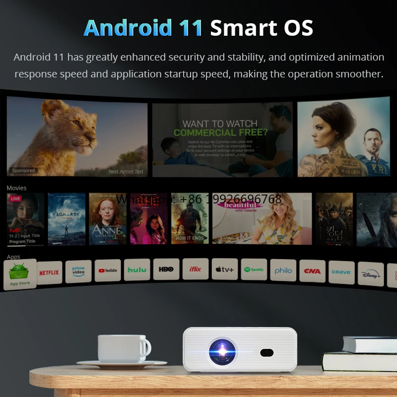 

L012 Smart Android Mobile Phones Projector Full Hd Home Theater Video Proyector Projecteur Mini Proyector 4K factory