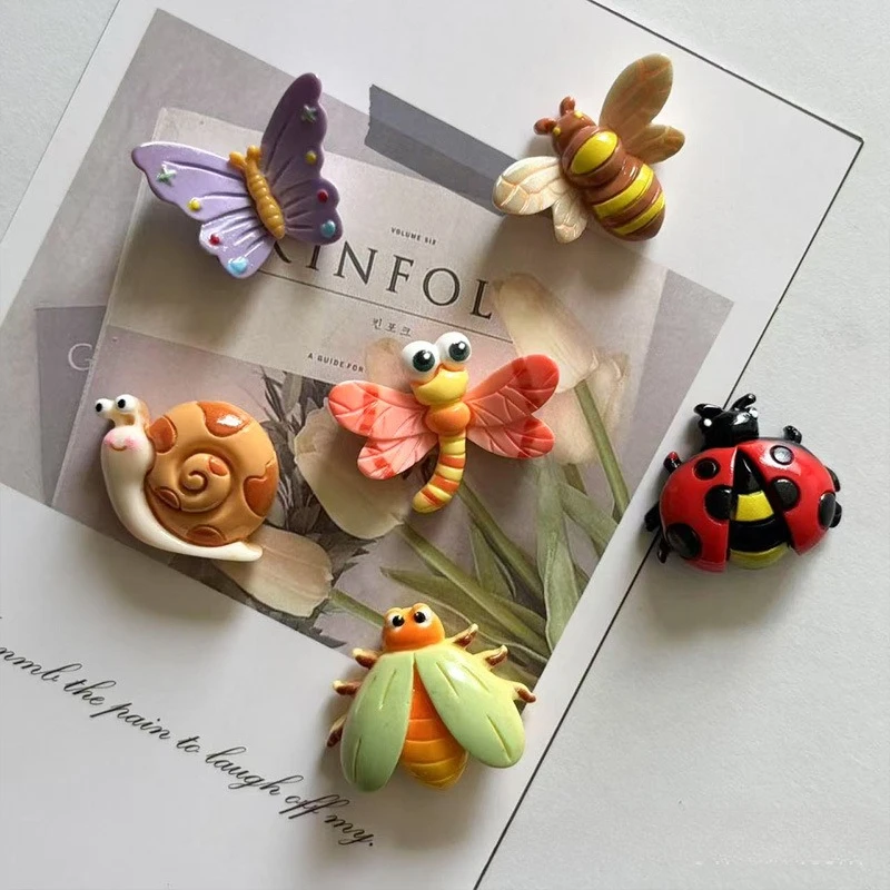 

6pcs Funny Sweet Insect Series Butterfly Ladybug Refrigerator Magnets Creative mini Fridge Magnet Decorative
