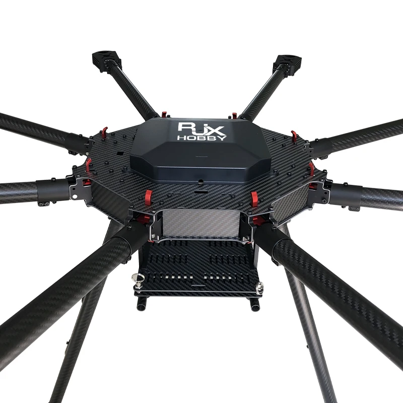 RJX 8 eixos de fibra de carbono multirotor dobrável D rone quadro com trem de pouso de fibra de carbono