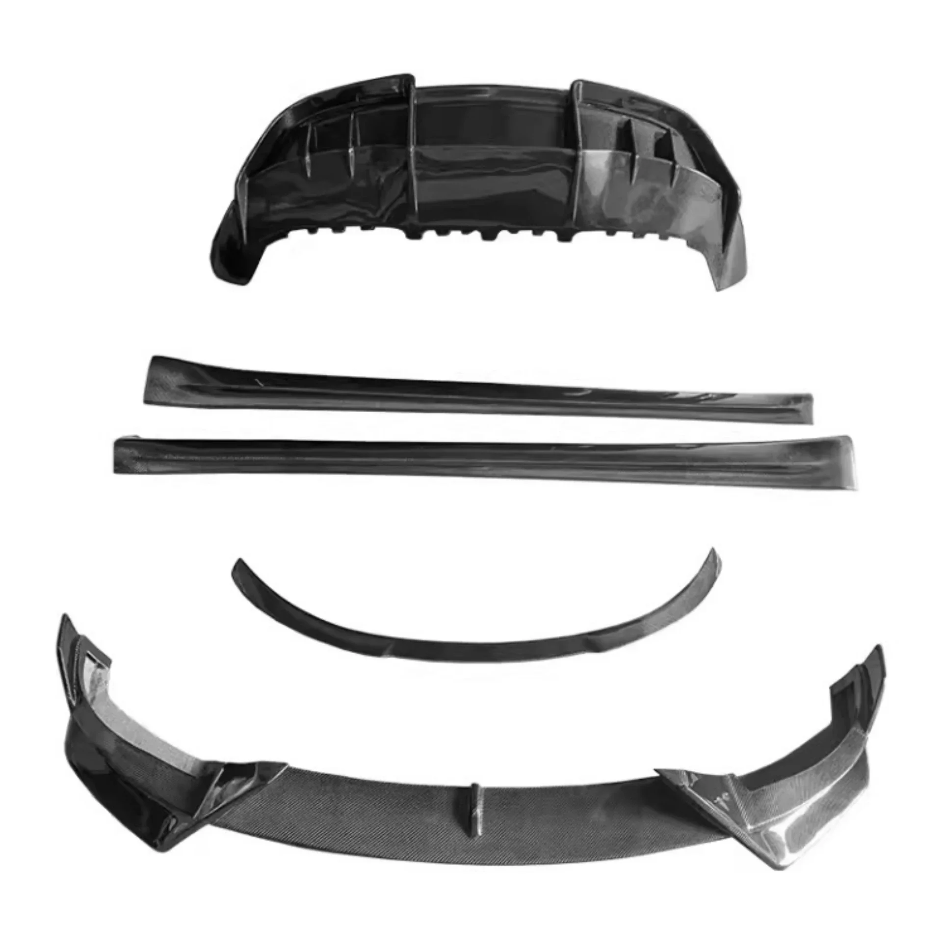 Real Carbon Fiber Front Rear Lip Side Skirt for Tesla Model Y 21-22 Top Wing Convert Kit Spoiler Car Accessories