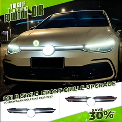For VW Golf MK8 2021 2022 2023 Body kit GTI R Style Front Grille Upgrade with Flowing LED Light Strip Mesh VW Auto Accessories