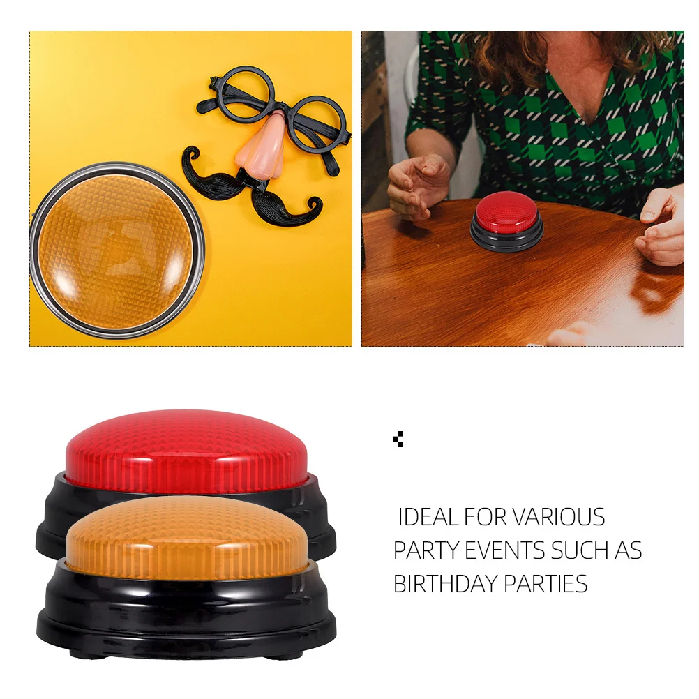 2 pçs botão campainha de plástico com luzes diversão jogo mostrar resposta adereços para aniversário reuniões de família botão campainha