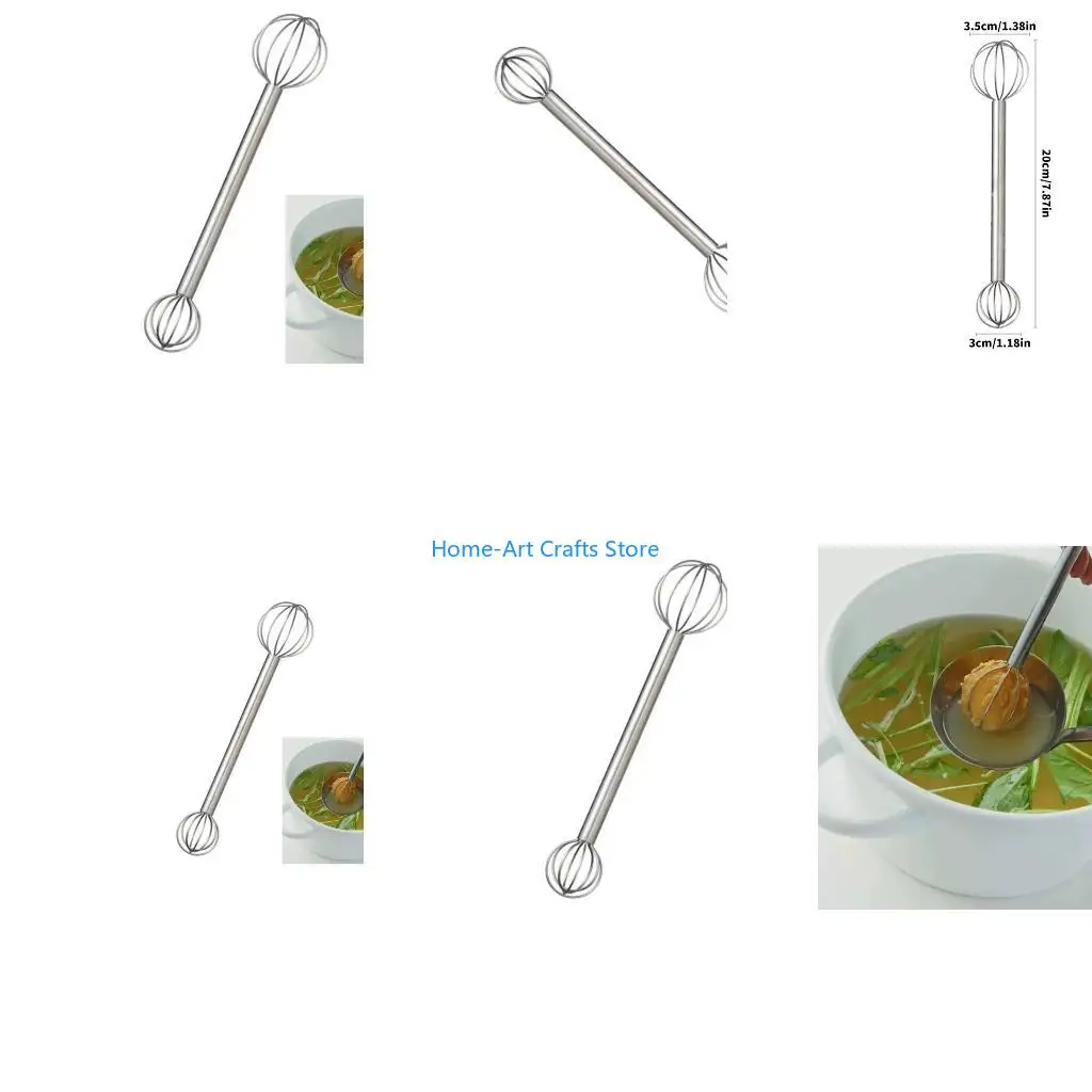 Y3NA Double Head Miso Soup Stirring Spoon for Precise Flavor Control Nonrust Steel