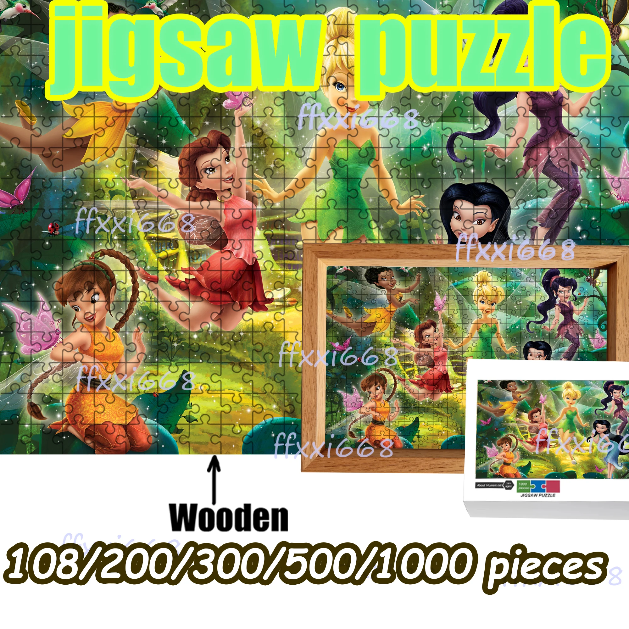 

Деревянный пазл «Тинкер Белл» 108/200/300/500/1000 элементов, высококачественный подарок, увлекательная игрушка