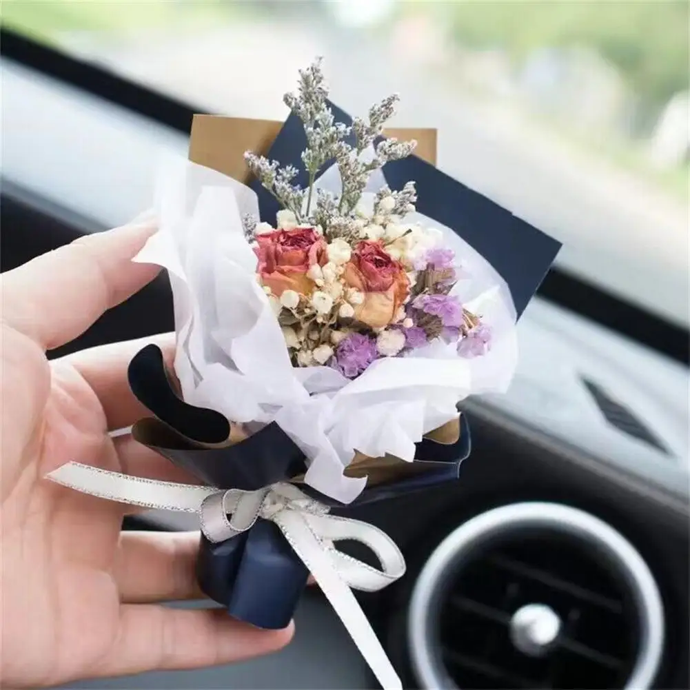 Dried Flower Car Air Freshener Car Air Outlet Aromatherapy For Girls Bouquet Auto Vent Clip Car Accessories Car Decoration C3r7