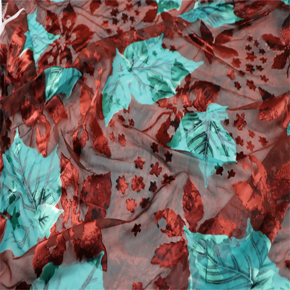 Kain Sutra Organik Nyaman dengan Tekstur Terbakar, Opal Mengkilap, Bertekstur Baik untuk Pakaian Wanita, Rok, Piyama, Gaun