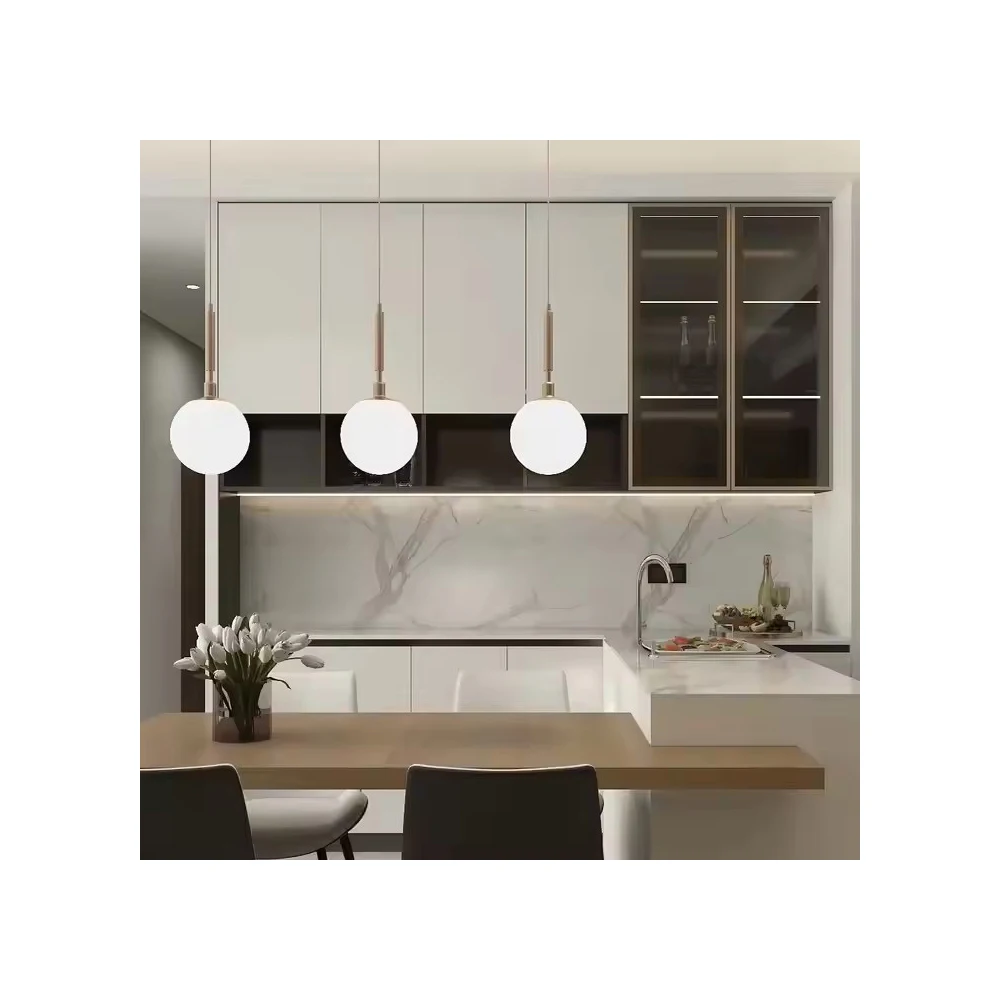 

Изготовленный на заказ североамериканский простой дизайн, классический плоский пакет, глянцевый высококачественный массив кленового дерева, современный белый шейкер, кухонные шкафы