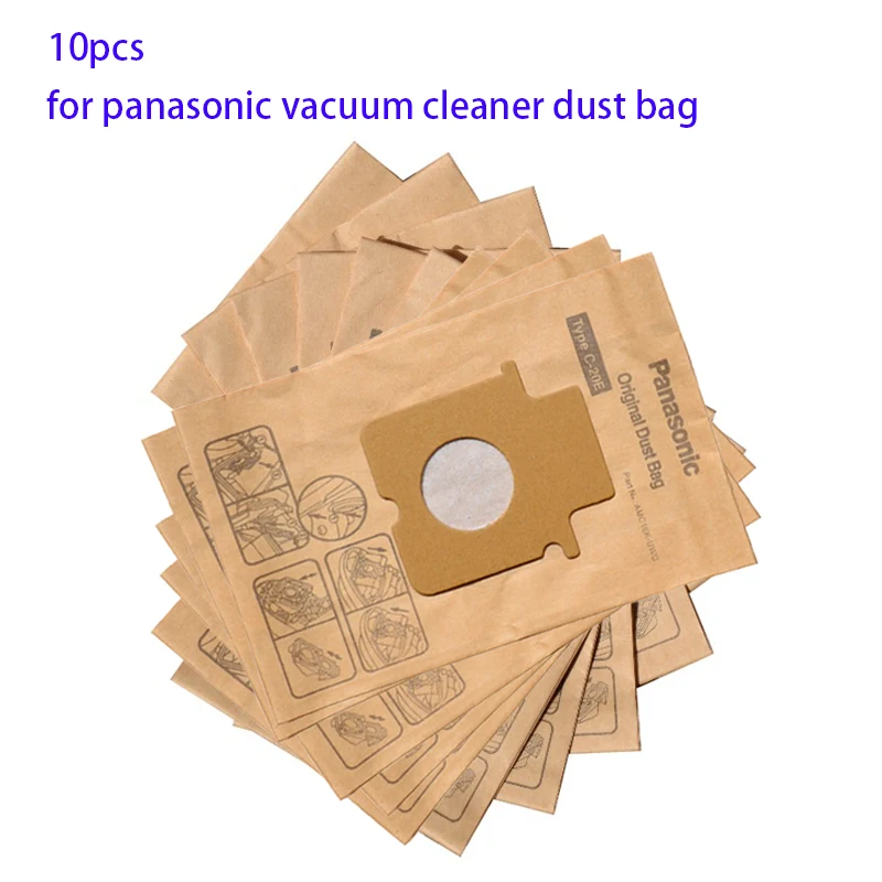 10Pcs Dust BagsC-20E C20E Type for Panasonic MCE and Black & Decker V11/V34/V72 Series Vacuum Cleaner Paper Dust Bags