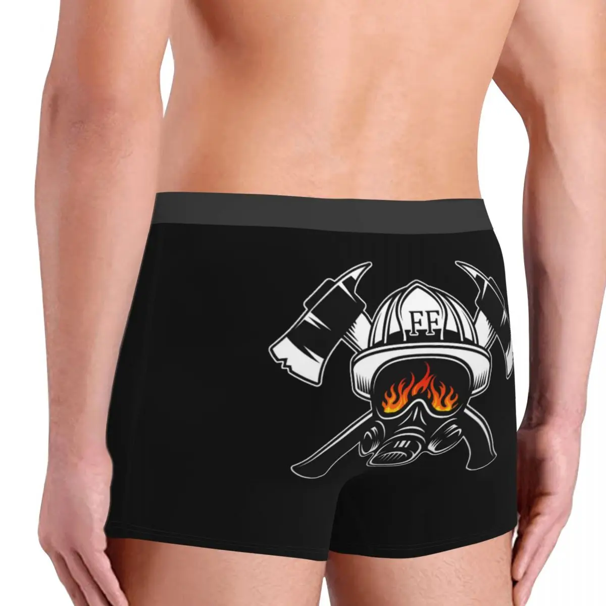 Boxers Crânio Bombeiro personalizado, Shorts dos homens, Bombeiro Fogo Resgate Cuecas, Roupa Interior Novidade Cuecas