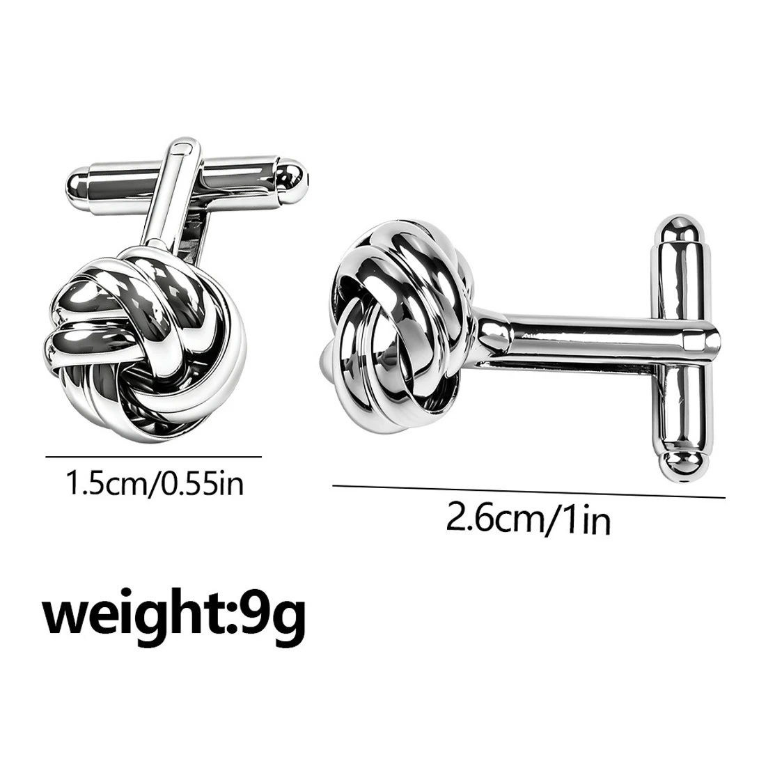 Classic Solid Knot Cufflinks Metal 3D Twisted Ball Design French Shirt Cuff Links For Men Formal Tuxedo Business Wedding Suits