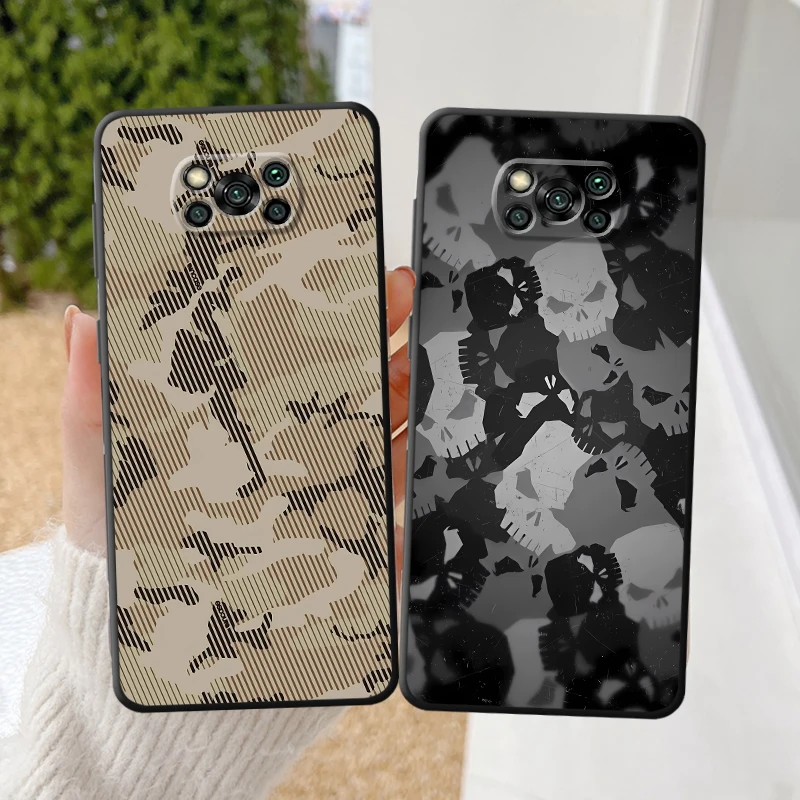 

Camouflage Pattern Black Soft Phone Cover Case for Xiaomi Poco F3 M5 M3 M4 M7 Pro C61 C40 F1 C71 C50 X3 X4 X5 X7 Pro C75