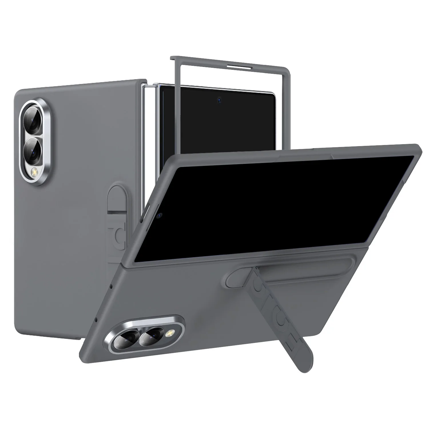 Kickstand Case For Samsung Galaxy Z Fold 8 Ultra 7 6 5 Fold8 Stand Holder Lens Shockproof Luxury Skin Business Plastic Cover