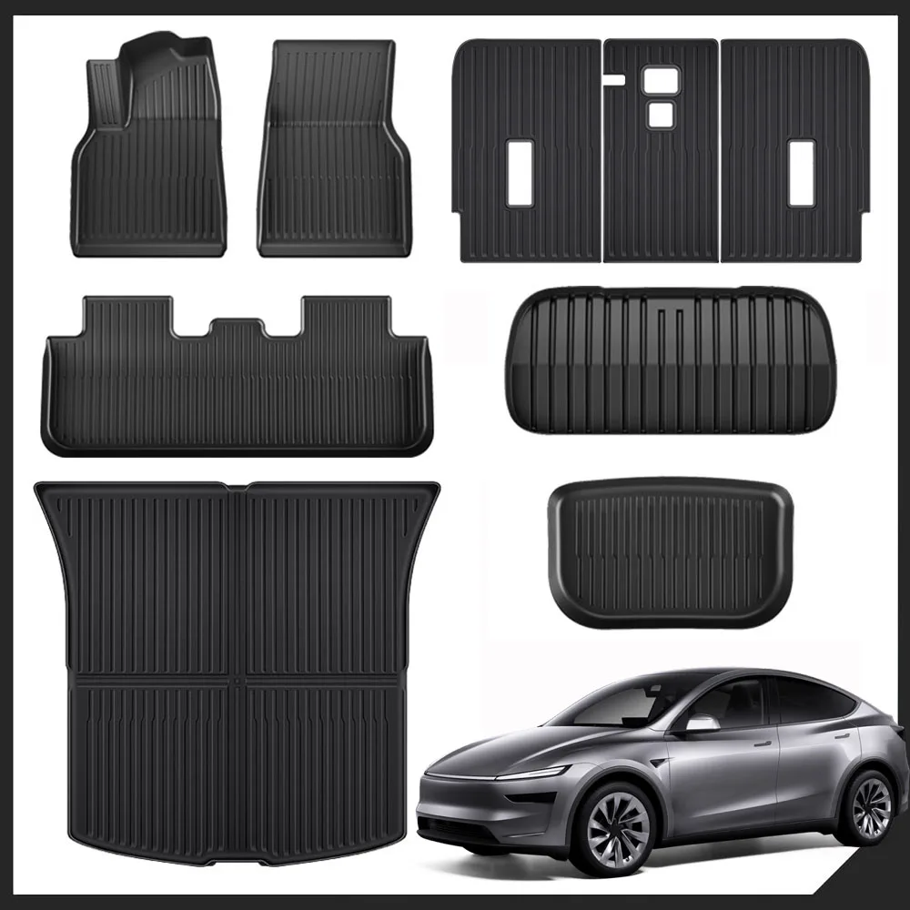 

Car Trunk Mat For Tesla Model Y 2025 2026 Juniper TPE Floor Mats & Cargo Liner All Weather Trunk Mats Floor Liner Backrest Mats