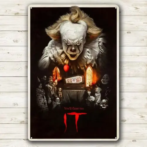 Металлический плакат It Stephen King из фильма, жестяной знак 20x30 см