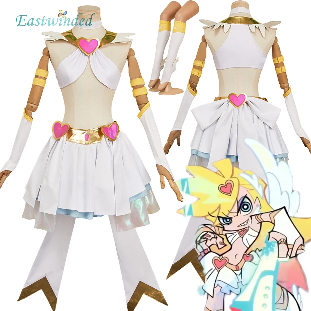 

Аниме трусики-чулки с подвязками, белое платье для косплея, костюм, трусики, топ, юбка, костюмы на Хэллоуин, карнавал, вечеринка